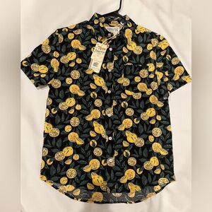 NEW Laguna Men's Lemons Print Shirt Button Down Lemonade Stand Tech Stretch